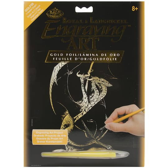 Royal &#x26; Langnickel&#xAE; Engraving Art&#x2122; 3-Headed Dragon Gold Foil Kit